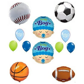 Sports Themed Baby Shower Party Supplies and Decorations For Boys,1 Its A Boy Rustic Burlap Banner,1 Football Helmet Garland,Country Shower Nursery Favors and Decor,Natural Baby Boy Room Decor